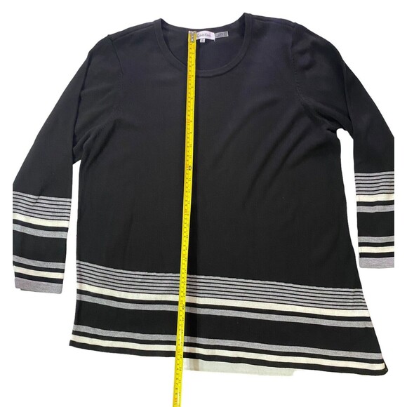 Calvin Klein Asymmetrical Striped Split Side Hem Pullover Crewneck Sweater Sz 1X - Picture 5 of 11